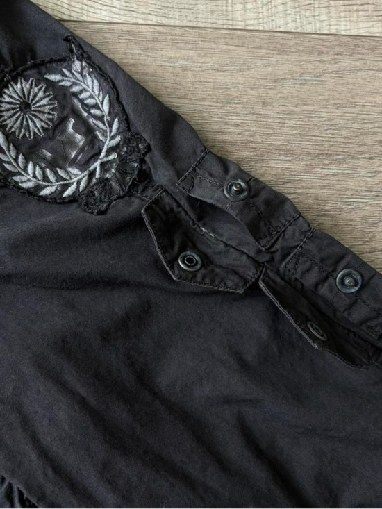 INC International Concepts Long Sleeve Snap Button Up Size XL Black Skull Grunge - Picture 7 of 11